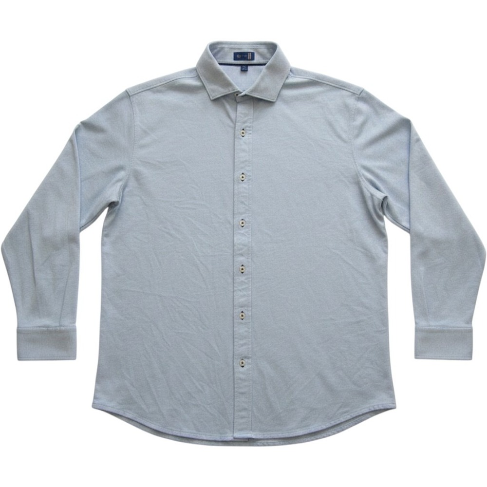 Stitch Golf Men Sz XL Light Blue Long Sleeve Pique Knit OBCD Shirt Stretch(M475)